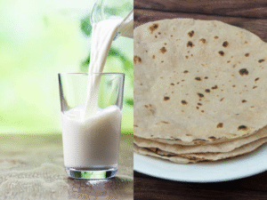 दूध के साथ रोटी