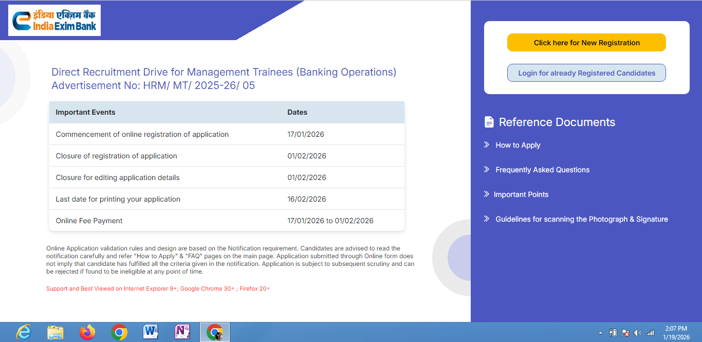 India Exim Bank Recruitment 2026