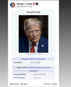 Trump Calls Himself Venezuela President