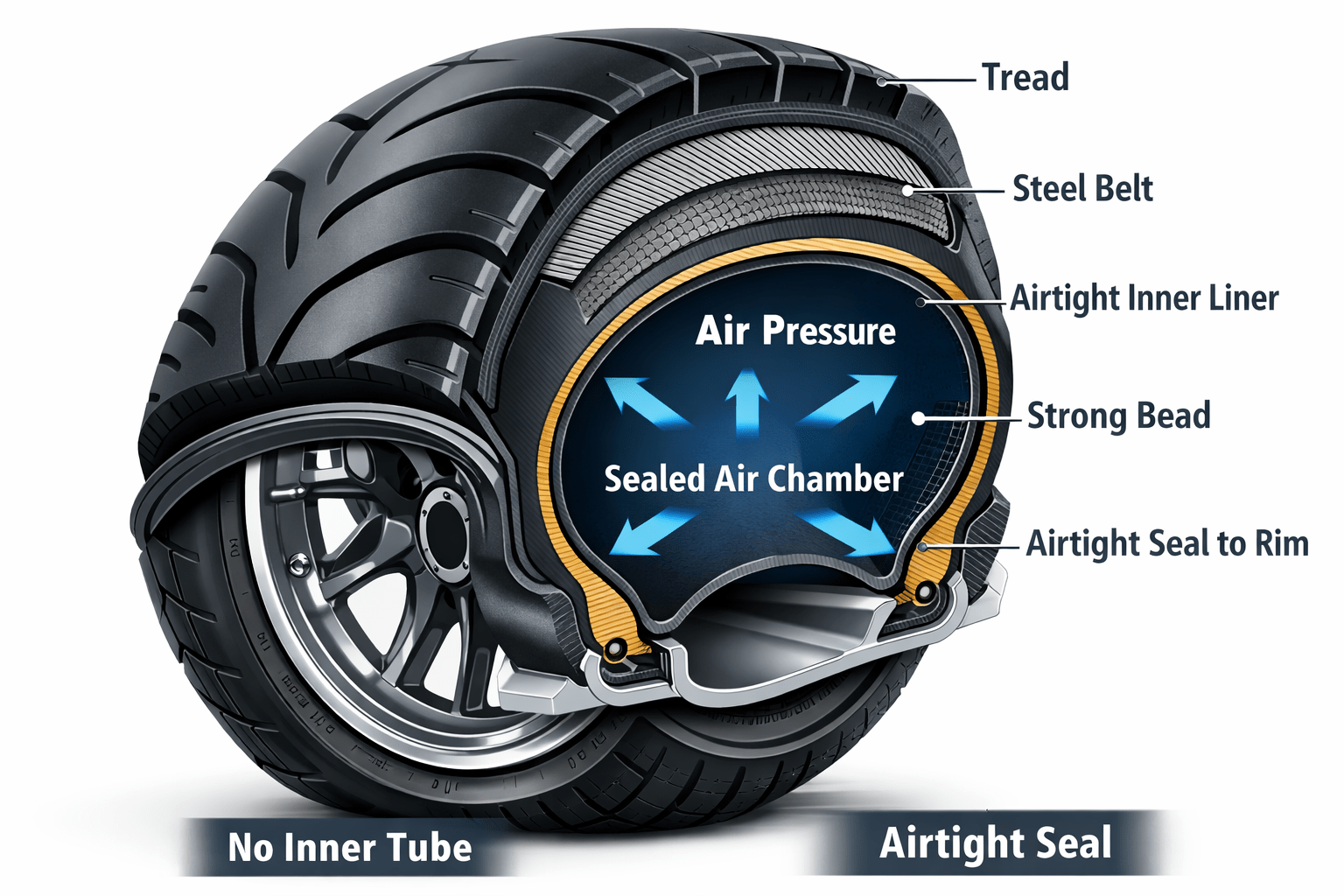 ट्यूबलेस टायर के 10 बड़े फायदे benefits of tubeless tyre