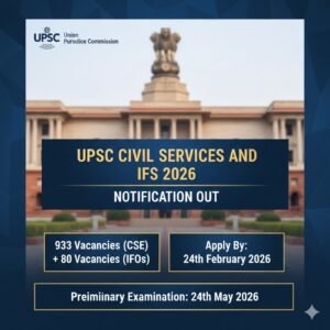 UPSC Civil Services and IFS 2026 Notification Out