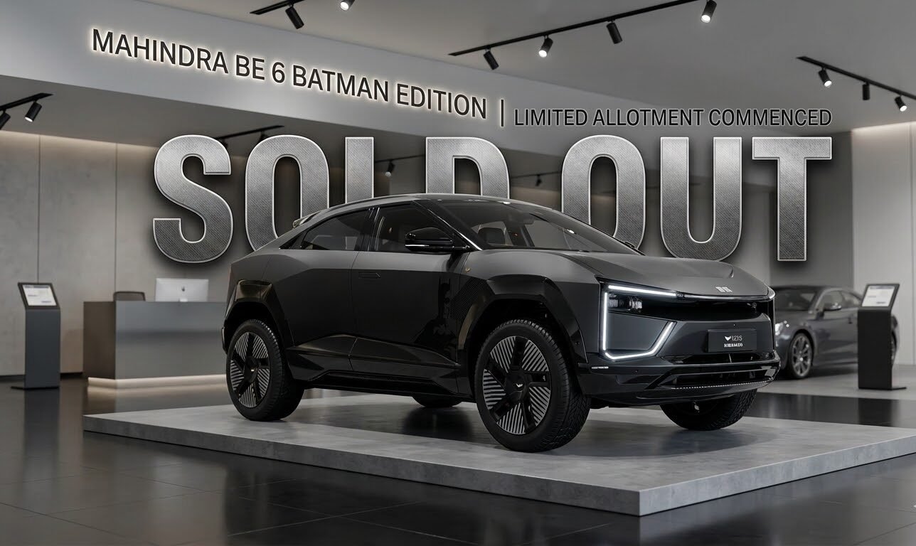 Make a showroom-style photo in Ultra HD with this news title- Mahindra BE 6 Batman Edition sold out