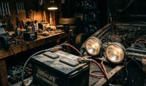Car headlights dim