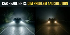 Car headlights dim
