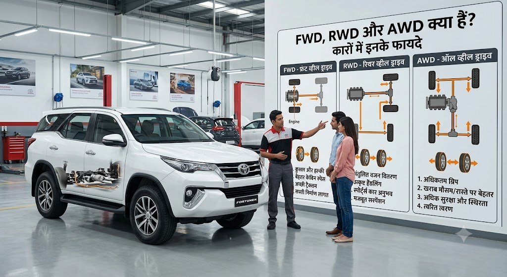 What are FWD, RWD and AWD
