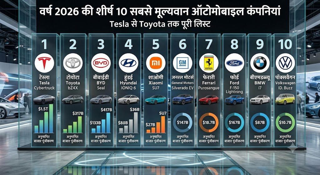 Top 10 Most Valuable Automobile Companies in 2026